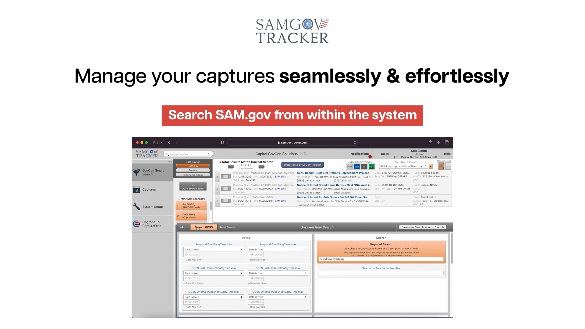 Manage your captures seamlessly and effortlessly