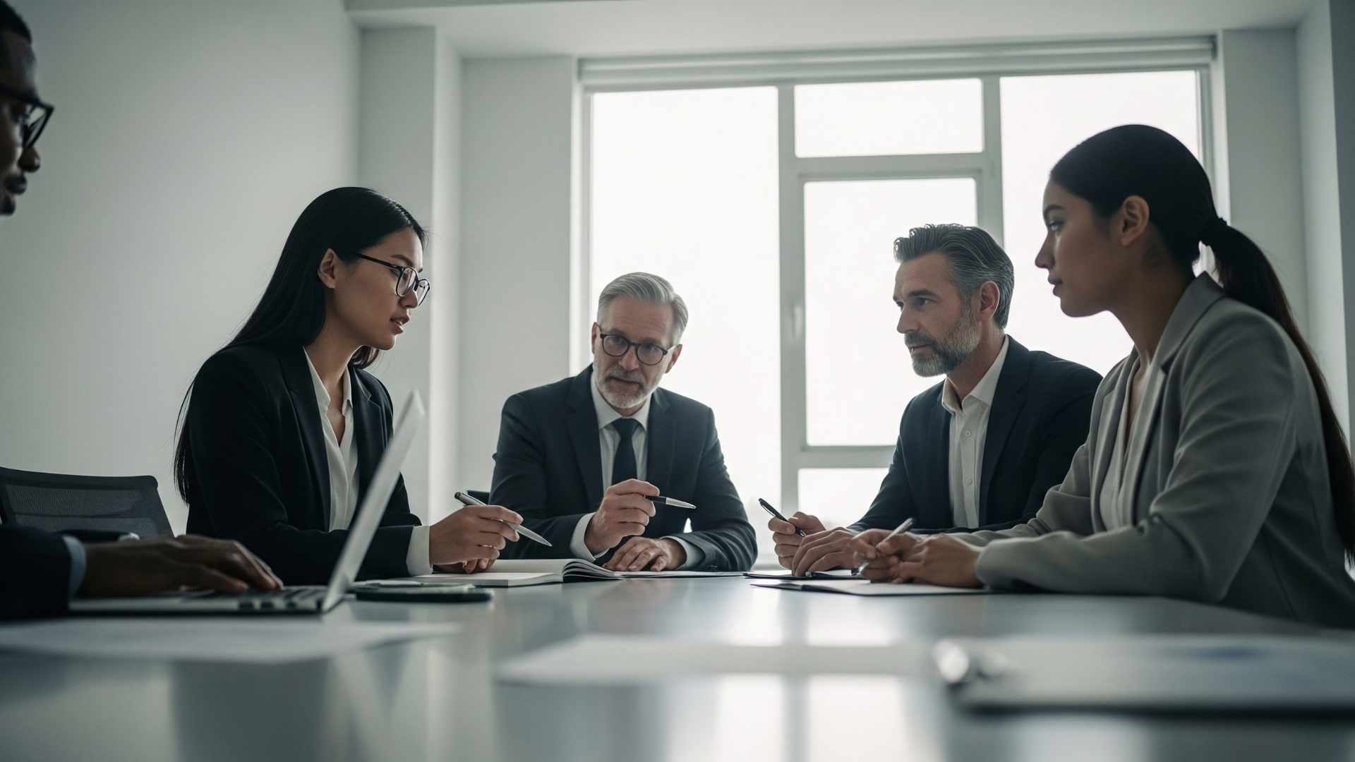 Leaders review pipeline and forecasting data across digital dashboards