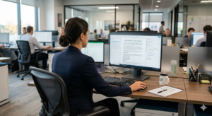 A professional checking capture strategy before RFP using dashboards and data tools