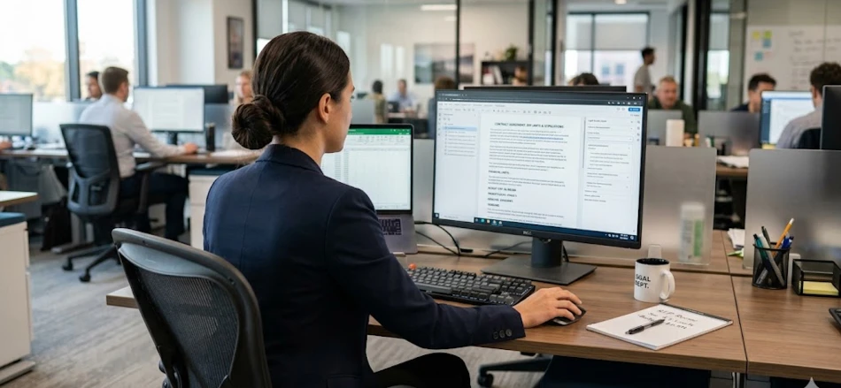 A professional checking capture strategy before RFP using dashboards and data tools