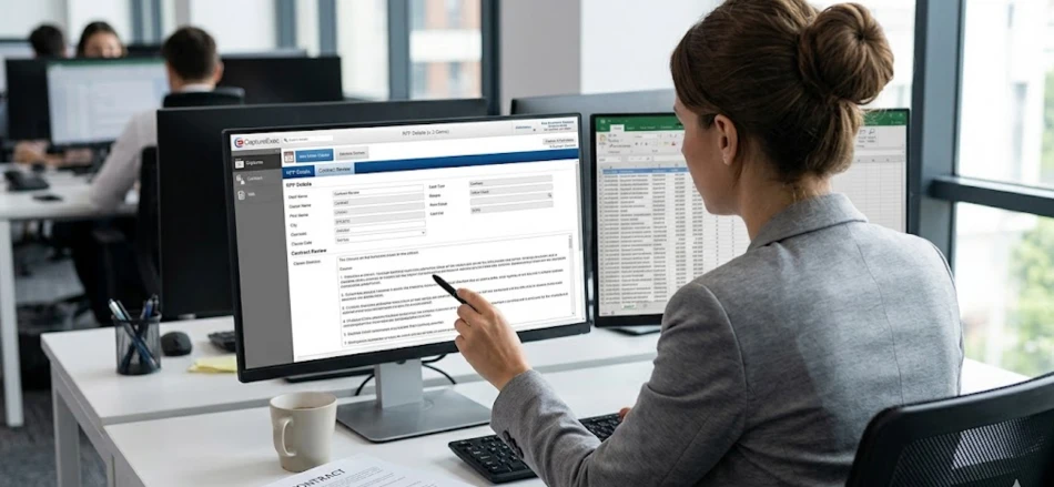 A professional checking capture strategy before RFP using dashboards and data tools